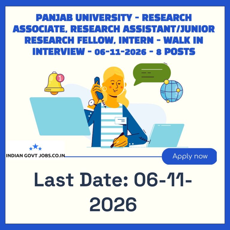 Panjab University Research Associate (Post-Doc Level) Recruitment 2026