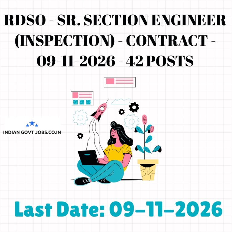 RDSO Sr. Section Engineer/Inspection/Electrical Recruitment 2026