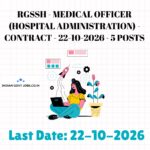 RGSSH Medical Officer (Hospital Administration) Recruitment 2026