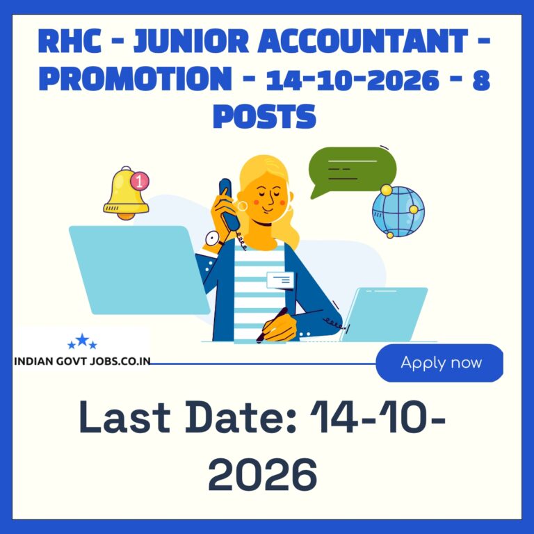 RHC Junior Accountant Recruitment 2026
