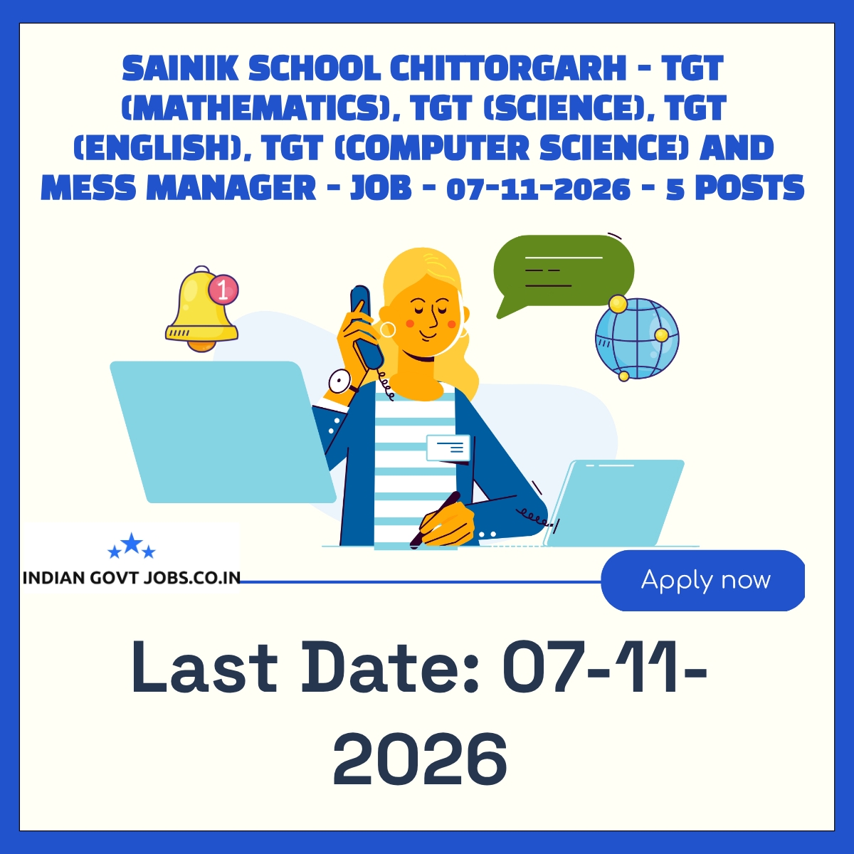 Sainik School Chittorgarh TGT (Mathematics) Recruitment 2026