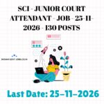 SCI Junior Court Attendant Recruitment 2026