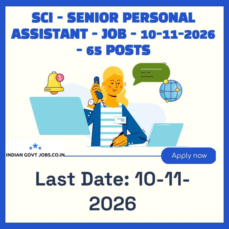 SCI Senior Personal Assistant (Group 'B' Non-Gazetted) Recruitment 2026