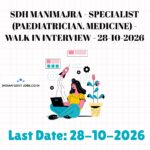 SDH Manimajra Specialist (ENT) Recruitment 2026
