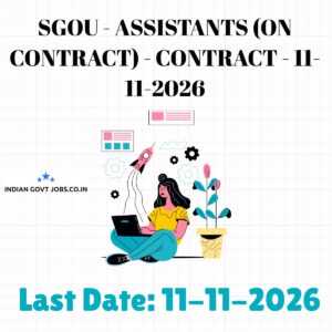 SGOU Assistants (on contract) Recruitment 2026