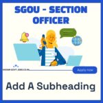 SGOU Section Officer Recruitment 2026