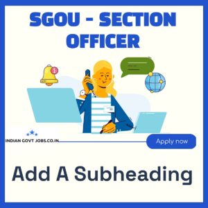 SGOU Section Officer Recruitment 2026