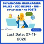 Shivamogga Mahanagara Palike UGD Helper Recruitment 2026