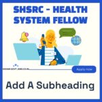 SHSRC Health System Fellow Recruitment 2026