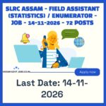 SLRC Assam Field Assistant (Statistics) Recruitment 2026