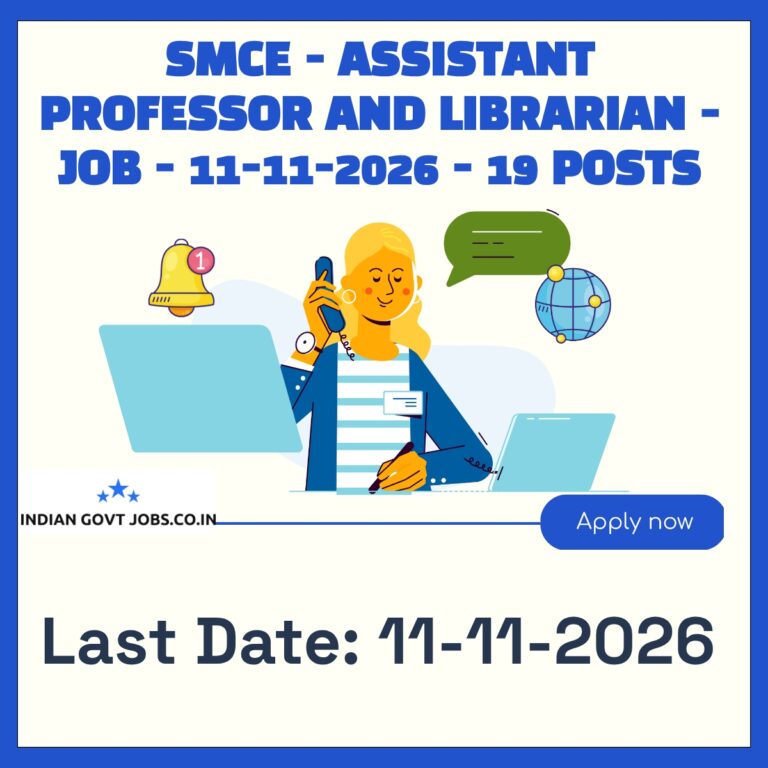 SMCE Assistant Professor Recruitment 2026
