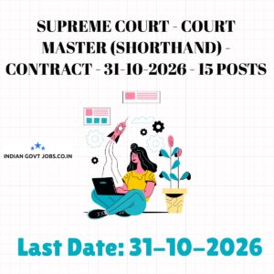 Supreme Court Court Master (Shorthand) Recruitment 2026