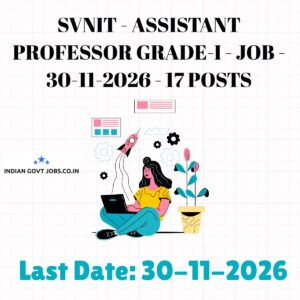 SVNIT Assistant Professor Grade-I Recruitment 2026