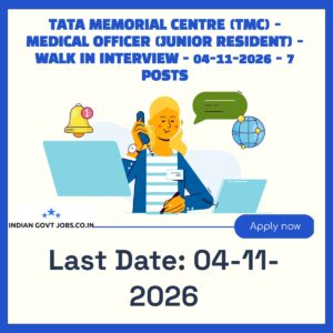 TMC Medical Officer (Junior Resident) Recruitment 2026