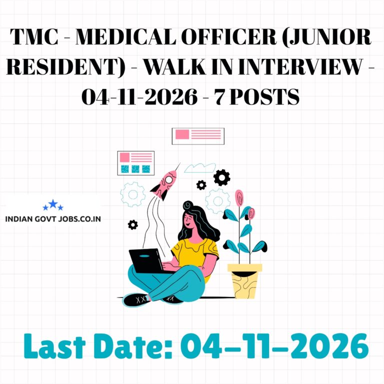 TMC Medical Officer (Junior Resident) Recruitment 2026