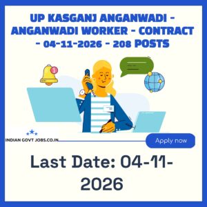 UP Kasganj Anganwadi Anganwadi Worker Recruitment 2026