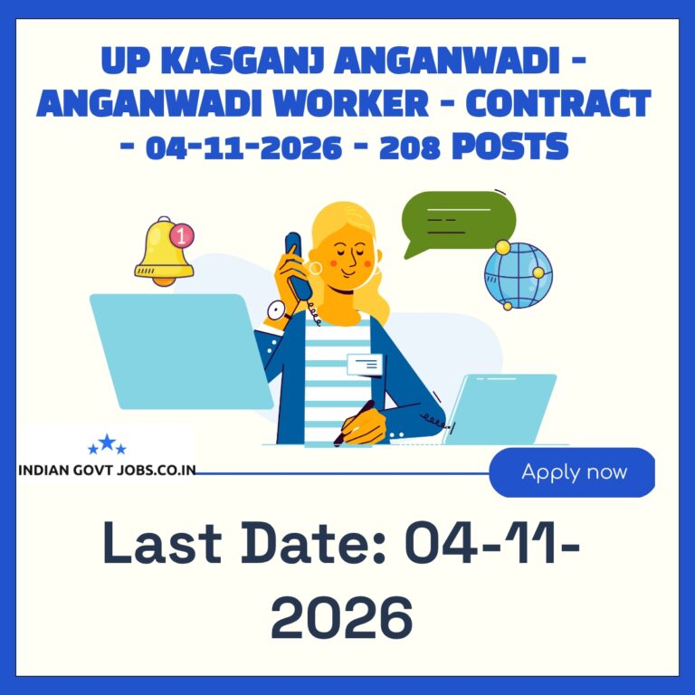 UP Kasganj Anganwadi Anganwadi Worker Recruitment 2026