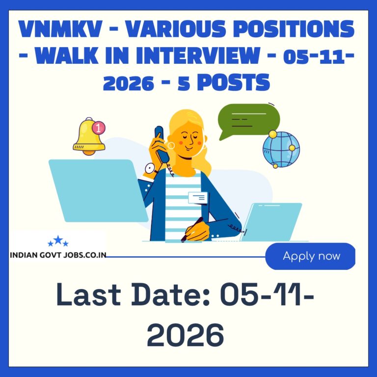 VNMKV Senior Research Fellow Recruitment 2026