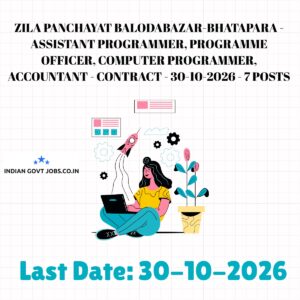 Zila Panchayat Balodabazar-Bhatapara Assistant Programmer Recruitment 2026