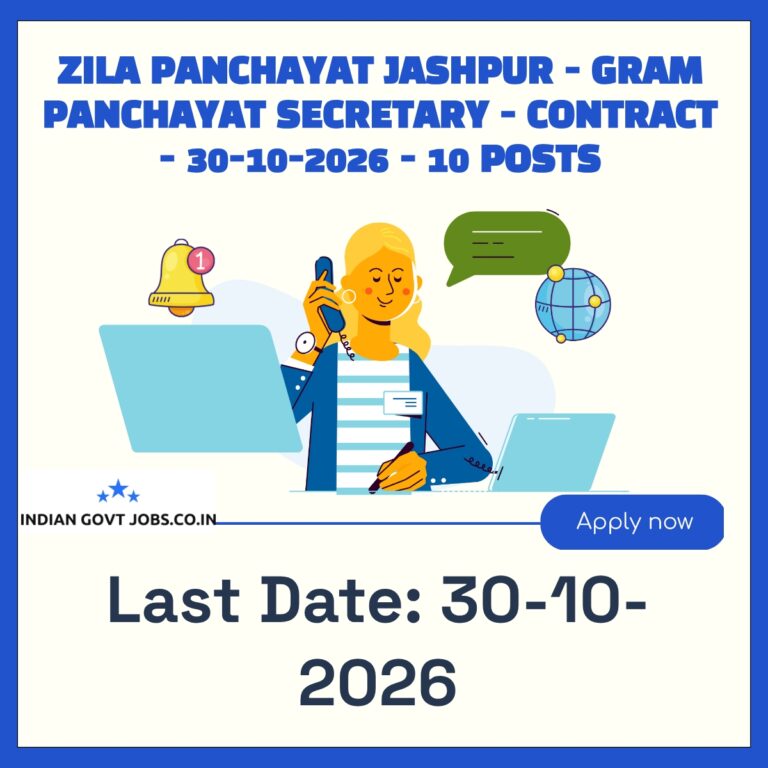 Zila Panchayat Jashpur Gram Panchayat Secretary (Panchayat Karmi) Recruitment 2026